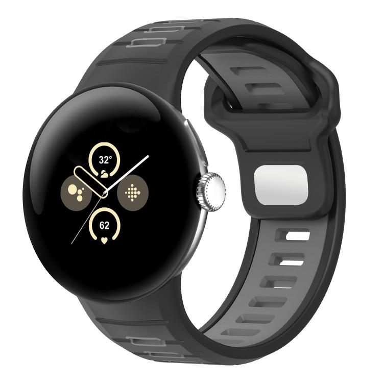 سوار ساعة من السيليكون بإبزيم عكسي بلونين، لساعات Google Pixel Watch 4 / Watch 3 45mm