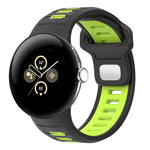سوار ساعة من السيليكون بإبزيم عكسي بلونين، لساعات Google Pixel Watch 4 / Watch 3 45mm