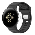 سوار ساعة من السيليكون بإبزيم عكسي بلونين، لساعات Google Pixel Watch 4 / Watch 3 45mm