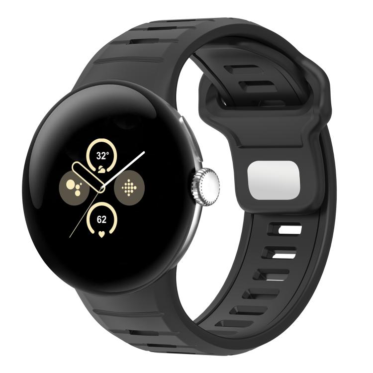 سوار ساعة من السيليكون بإبزيم عكسي بلونين، لساعات Google Pixel Watch 4 / Watch 3 45mm