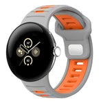 سوار ساعة من السيليكون بإبزيم عكسي بلونين، لساعات Google Pixel Watch 4 / Watch 3 45mm