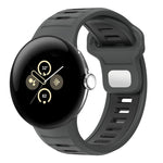 سوار ساعة من السيليكون بإبزيم عكسي بلونين، لساعات Google Pixel Watch 4 / Watch 3 45mm