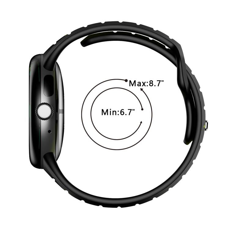سوار ساعة من السيليكون بإبزيم عكسي بلونين، لساعات Google Pixel Watch 4 / Watch 3 45mm