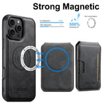 Suteni M3 Card Bag MagSafe Cowhide Texture Leather Phone Case, For iPhone 13 Pro Max, For iPhone 13 Pro, For iPhone 13, For iPhone 12, For iPhone 12 Pro Max, For iPhone 12 Pro