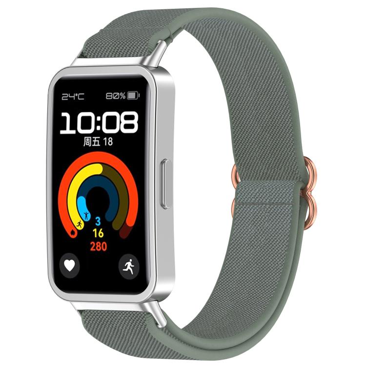 Slide Buckle Nylon Elastic Braided Watch Band, For Huawei Band 10 / 10 NFC / 9 / 9 NFC