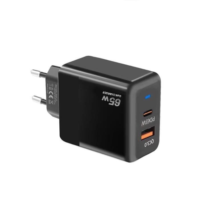 شاحن GaN PD 45 واط + QC3.0 USB متوافق بالكامل مع البروتوكولات، قابس الاتحاد الأوروبي، قابس الاتحاد الأوروبي