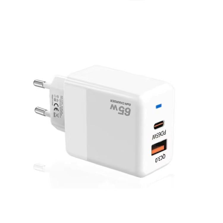 شاحن GaN PD 45 واط + QC3.0 USB متوافق بالكامل مع البروتوكولات، قابس الاتحاد الأوروبي، قابس الاتحاد الأوروبي