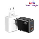 شاحن GaN PD 45 واط + QC3.0 USB متوافق بالكامل مع البروتوكولات، قابس الاتحاد الأوروبي، قابس الاتحاد الأوروبي