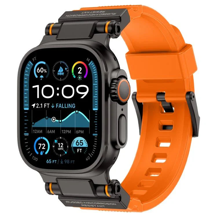 سوار ساعة معدني موصل من TPU من Kalebol Outdoor Explorer، لساعات Apple Watch بمقاسات 46مم / 49مم / 45مم / 44مم