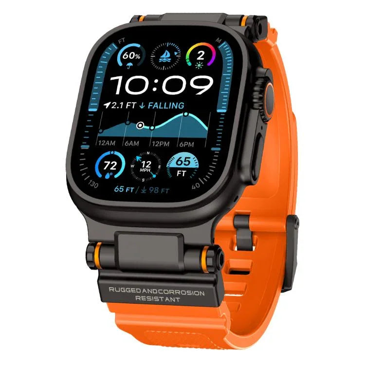 سوار ساعة معدني موصل من TPU من Kalebol Outdoor Explorer، لساعات Apple Watch بمقاسات 46مم / 49مم / 45مم / 44مم