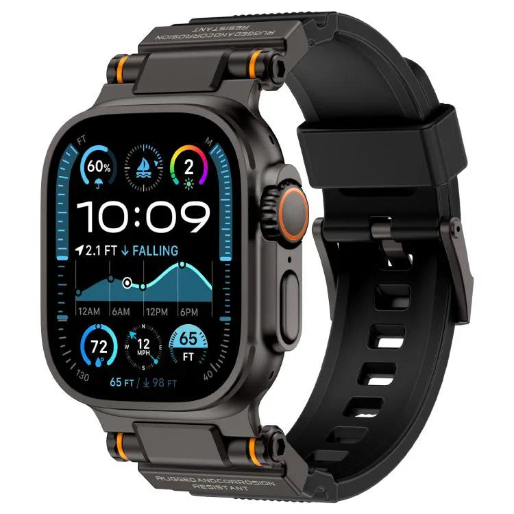 سوار ساعة معدني موصل من TPU من Kalebol Outdoor Explorer، لساعات Apple Watch بمقاسات 46مم / 49مم / 45مم / 44مم