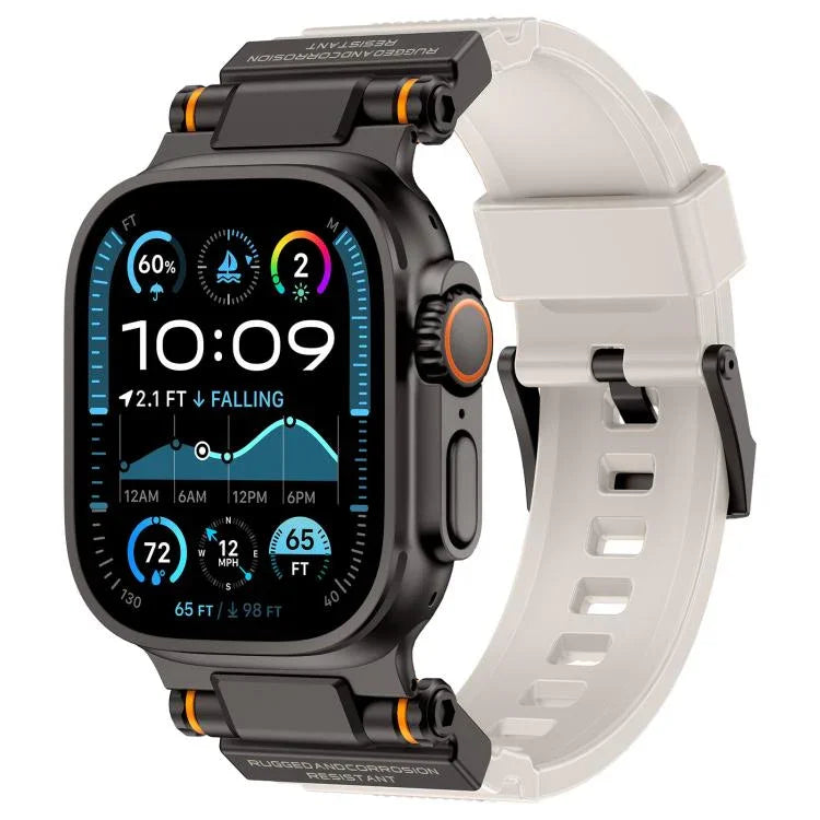 سوار ساعة معدني موصل من TPU من Kalebol Outdoor Explorer، لساعات Apple Watch بمقاسات 46مم / 49مم / 45مم / 44مم