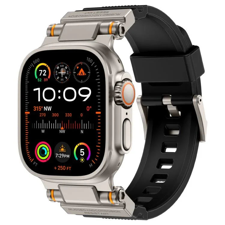 سوار ساعة معدني موصل من TPU من Kalebol Outdoor Explorer، لساعات Apple Watch بمقاسات 46مم / 49مم / 45مم / 44مم