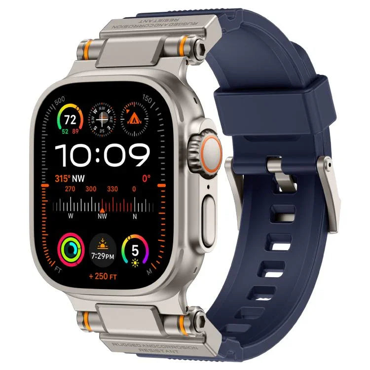 سوار ساعة معدني موصل من TPU من Kalebol Outdoor Explorer، لساعات Apple Watch بمقاسات 46مم / 49مم / 45مم / 44مم