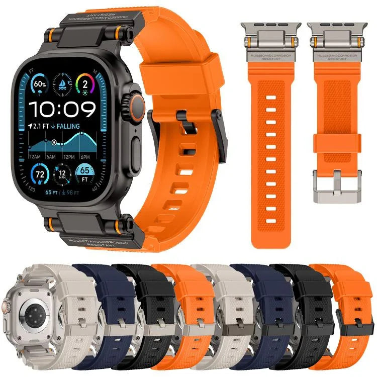 سوار ساعة معدني موصل من TPU من Kalebol Outdoor Explorer، لساعات Apple Watch بمقاسات 46مم / 49مم / 45مم / 44مم