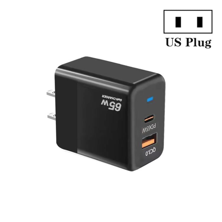 شاحن PD41 GaN PD 45 واط + USB مع كابل بيانات USB-C إلى USB-C / 8 Pin للآيفون، قابس الولايات المتحدة، قابس الولايات المتحدة