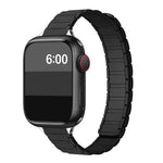 سوار ساعة سيليكون مغناطيسي نحيف بشكل I بثلاث خرزات، لساعات Apple Watch بمقاسات 46مم / 49مم / 45مم / 44مم، لساعات Apple Watch بمقاسات 42مم / 41مم / 40مم / 38مم