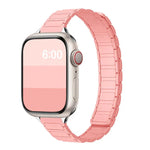 سوار ساعة سيليكون مغناطيسي نحيف بشكل I بثلاث خرزات، لساعات Apple Watch بمقاسات 46مم / 49مم / 45مم / 44مم، لساعات Apple Watch بمقاسات 42مم / 41مم / 40مم / 38مم