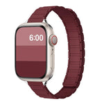 سوار ساعة سيليكون مغناطيسي نحيف بشكل I بثلاث خرزات، لساعات Apple Watch بمقاسات 46مم / 49مم / 45مم / 44مم، لساعات Apple Watch بمقاسات 42مم / 41مم / 40مم / 38مم