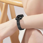 سوار ساعة معدني بتصميم بتلات الثلج، لساعات Apple Watch بمقاسات 46مم / 49مم / 45مم / 44مم، لساعات Apple Watch بمقاسات 42مم / 41مم / 40مم / 38مم