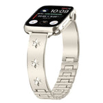 سوار ساعة معدني بتصميم بتلات الثلج، لساعات Apple Watch بمقاسات 46مم / 49مم / 45مم / 44مم، لساعات Apple Watch بمقاسات 42مم / 41مم / 40مم / 38مم