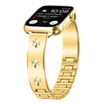 سوار ساعة معدني بتصميم بتلات الثلج، لساعات Apple Watch بمقاسات 46مم / 49مم / 45مم / 44مم، لساعات Apple Watch بمقاسات 42مم / 41مم / 40مم / 38مم