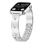 سوار ساعة معدني بتصميم بتلات الثلج، لساعات Apple Watch بمقاسات 46مم / 49مم / 45مم / 44مم، لساعات Apple Watch بمقاسات 42مم / 41مم / 40مم / 38مم
