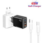 شاحن PD41 GaN PD 45 واط + USB مع كابل بيانات Type-C إلى Type-C، قابس الاتحاد الأوروبي، قابس الاتحاد الأوروبي