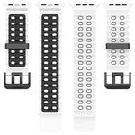 سوار ساعة سيليكون ثنائي اللون ذو صفين من الثقوب بتصميم المحيط، لساعات Apple Watch بمقاسات 46مم / 49مم / 45مم / 44مم