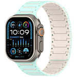 سوار ساعة ناعم ملون بنغمة مزدوجة بمغناطيس روح البيانو، لساعة آبل 46مم / 49مم / 45مم / 44مم
