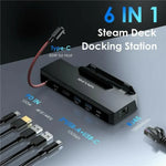 محول محطة إرساء WAVLINK UHP3426 لجهاز Steam Deck مع منفذ RJ45 جيجابت و 100 واط PD، 6 في 1