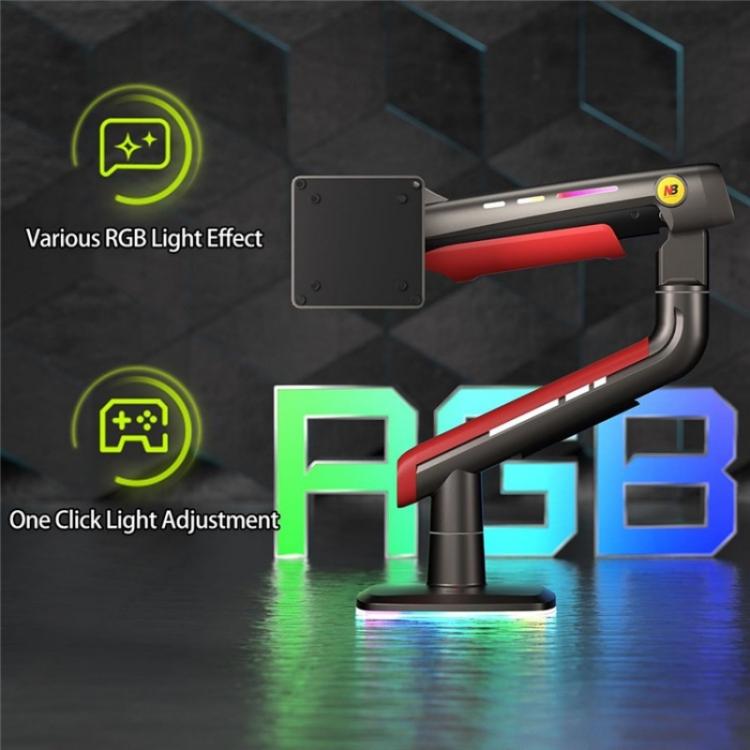 حامل شاشة ألعاب منحني فائق العرض 32-60 بوصة مع إضاءة RGB من NORTH BAYOU L50