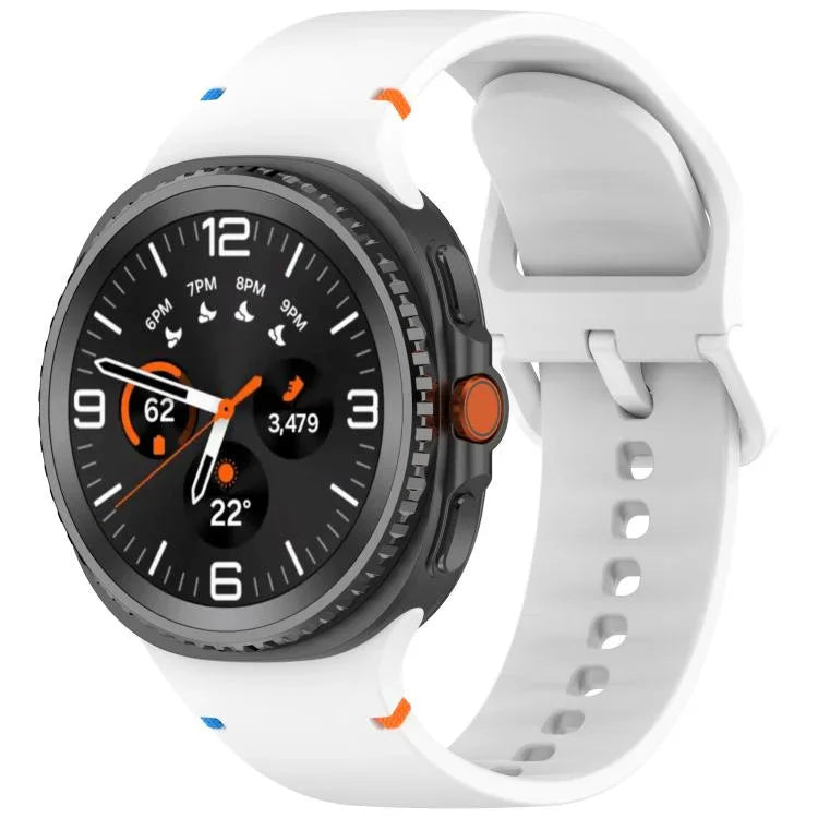 سوار ساعة سيليكون بلون صلب مخيط لساعات Samsung Galaxy Watch8 / Watch8 Classic، S، M