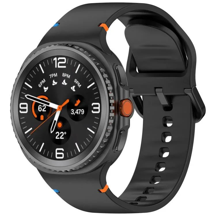 سوار ساعة سيليكون بلون صلب مخيط لساعات Samsung Galaxy Watch8 / Watch8 Classic، S، M