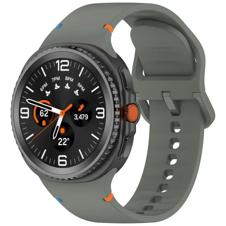 سوار ساعة سيليكون بلون صلب مخيط لساعات Samsung Galaxy Watch8 / Watch8 Classic، S، M