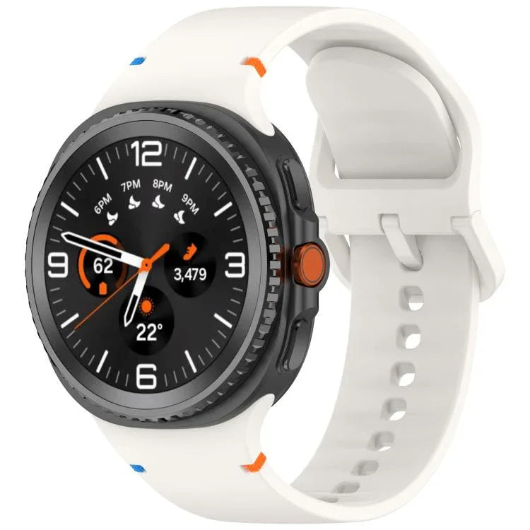 سوار ساعة سيليكون بلون صلب مخيط لساعات Samsung Galaxy Watch8 / Watch8 Classic، S، M