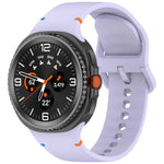 سوار ساعة سيليكون بلون صلب مخيط لساعات Samsung Galaxy Watch8 / Watch8 Classic، S، M