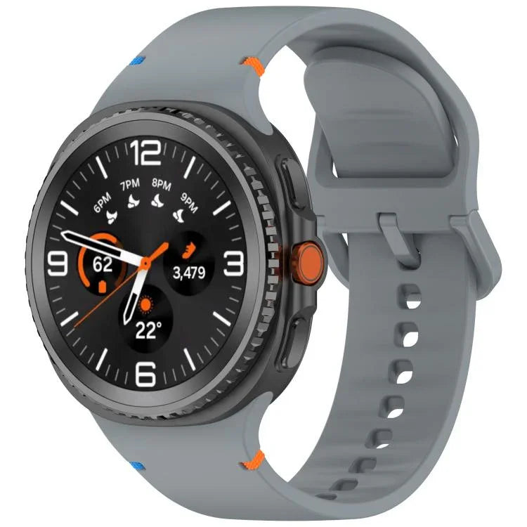 سوار ساعة سيليكون بلون صلب مخيط لساعات Samsung Galaxy Watch8 / Watch8 Classic، S، M