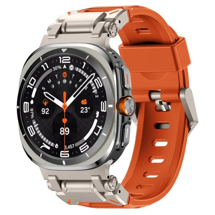 Explorer Metal Head Fluororubber Watch Band, For Samsung Galaxy Watch Ultra 47mm / Ultra 2025