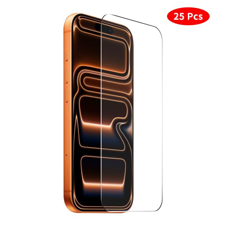 فيلم زجاج مقسى بشاشة مع غراء سميك بدون حواف بيضاء 25 قطعة من JUNSUNMAY، لهواتف iPhone 17 Pro Max، iPhone 17 Pro، iPhone 17، iPhone Air، iPhone 16 Pro Max، iPhone 16 Pro، iPhone 16 Plus، iPhone 16، iPhone 15 Pro Max