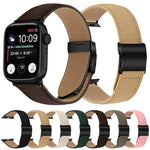 Lychee Texture Black Turtle Back Buckle Leather Watch Band, For Apple Watch 46mm / 49mm / 45mm / 44mm, For Apple Watch 42mm / 41mm / 40mm / 38mm