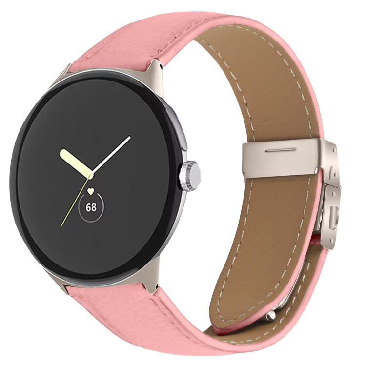 Lychee Texture Starlight Turtle Back Buckle Leather Watch Band, For Google Pixel Watch 4 / 3 / 2 / 1 41mm