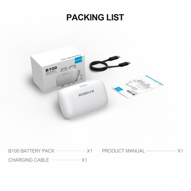 BOBOVR B100 لبطارية بديلة 10000mAh لحزام رأس VR BOBOVR S3 Pro، B100