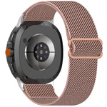 سوار ساعة من النايلون المطاطي المضفر بأسلوب عرقي، لساعات Samsung Galaxy Watch8 / Watch8 Classic