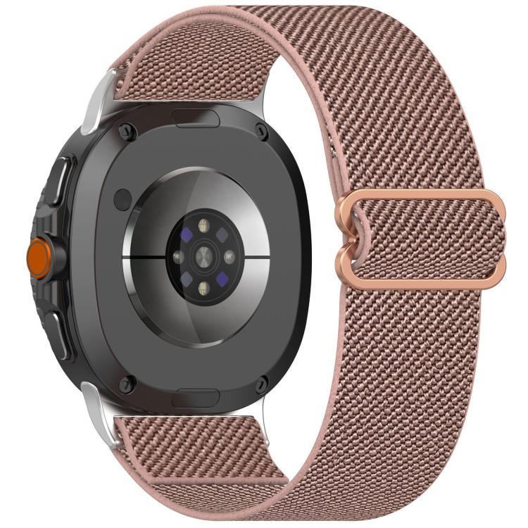 سوار ساعة من النايلون المطاطي المضفر بأسلوب عرقي، لساعات Samsung Galaxy Watch8 / Watch8 Classic