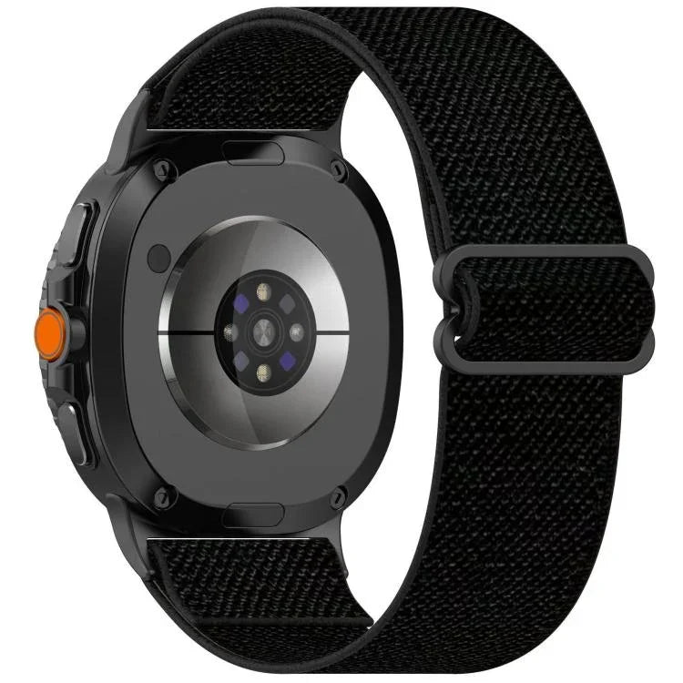 سوار ساعة من النايلون المطاطي المضفر بأسلوب عرقي، لساعات Samsung Galaxy Watch8 / Watch8 Classic