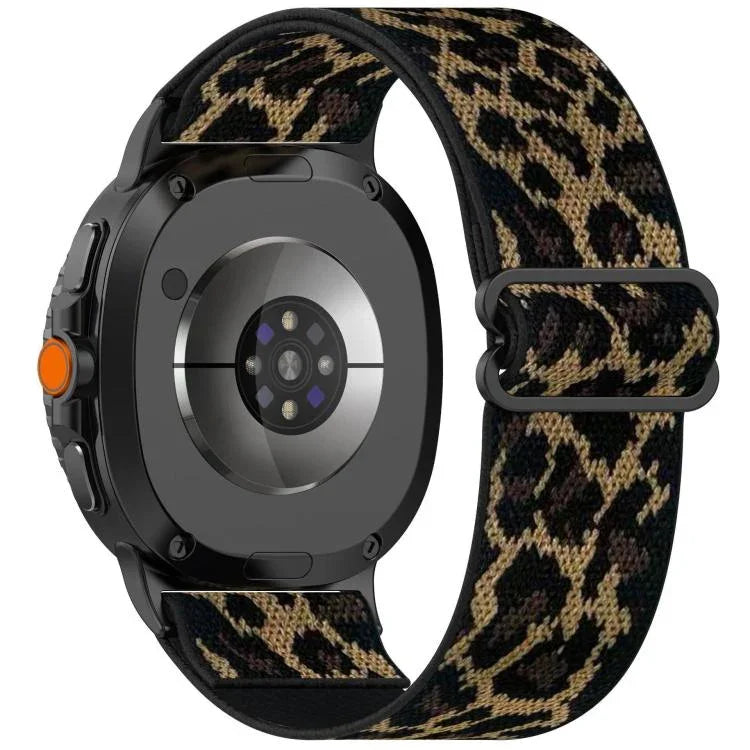 سوار ساعة من النايلون المطاطي المضفر بأسلوب عرقي، لساعات Samsung Galaxy Watch8 / Watch8 Classic