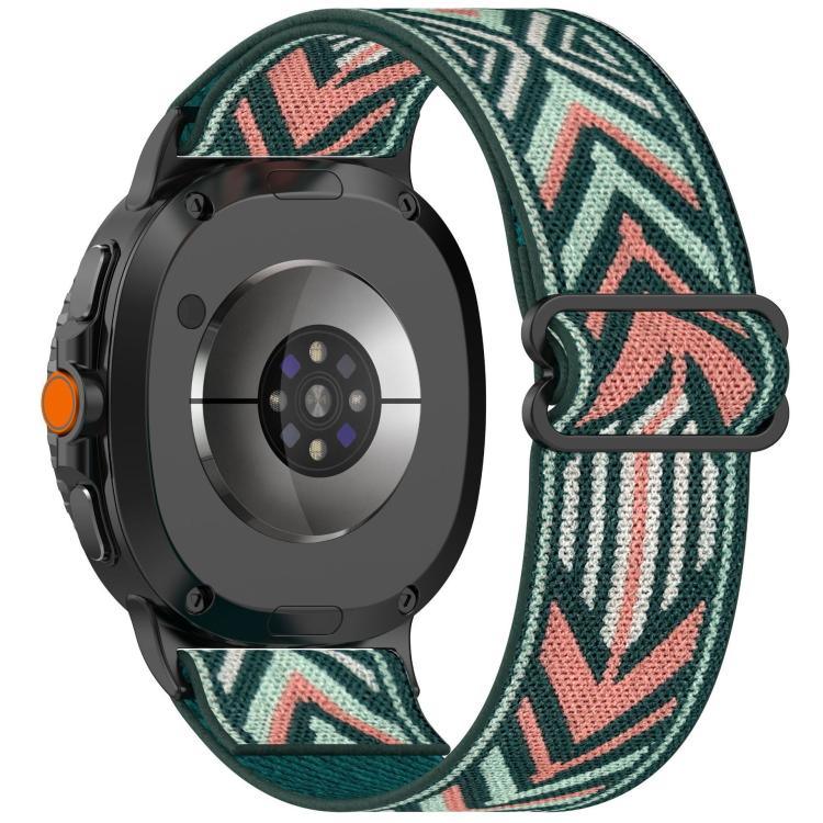 سوار ساعة من النايلون المطاطي المضفر بأسلوب عرقي، لساعات Samsung Galaxy Watch8 / Watch8 Classic