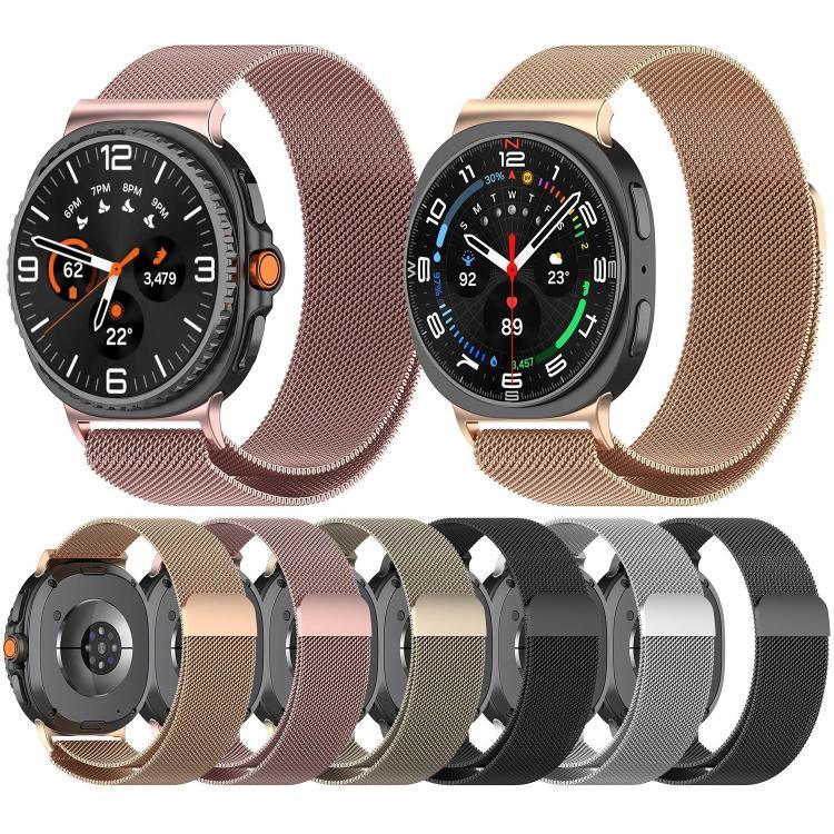 سوار ساعة معدني مغناطيسي بحلقة ميلانيزية، لساعات Samsung Galaxy Watch8 / Watch8 Classic