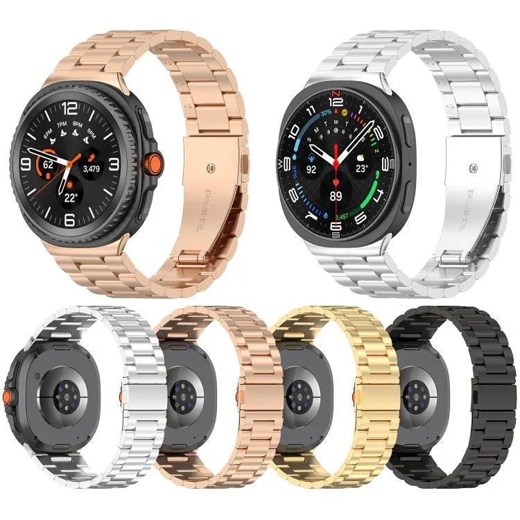 سوار ساعة رفيع بثلاث خرزات من الفولاذ المقاوم للصدأ، لساعات Samsung Galaxy Watch8 / Watch8 Classic